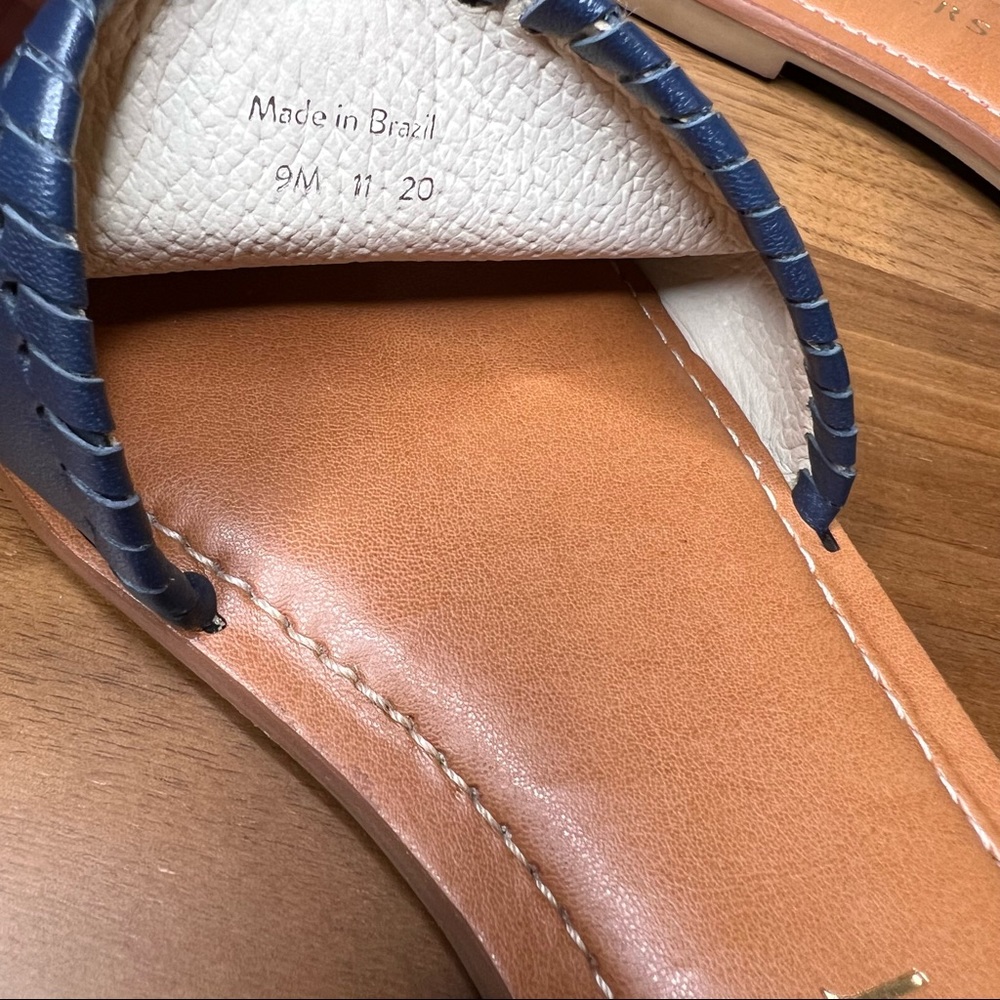 Jack Rogers Women's Blue Sofia Slide Sandals Women's Size 9M | Leather Upper - Picture 7 of 7